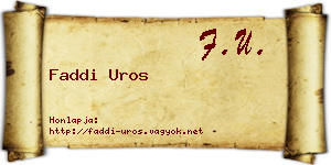 Faddi Uros névjegykártya